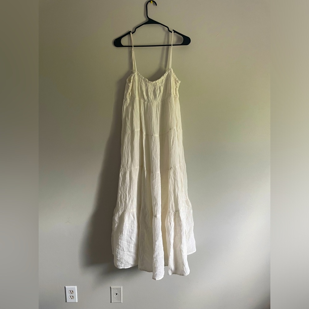 Elegant White Maxi Dress Zara Linen
